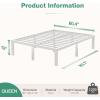 imageNovilla Queen Bed Frame 14 Inch Metal Platform Bed Frame Queen Size with Storage Space Under Bed Heavy Duty Steel Slat Support Easy Assembly No Box Spring NeededWhite