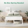 imageNovilla Queen Bed Frame 14 Inch Metal Platform Bed Frame Queen Size with Storage Space Under Bed Heavy Duty Steel Slat Support Easy Assembly No Box Spring NeededWhite