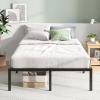 imageNovilla Queen Bed Frame 14 Inch Metal Platform Bed Frame Queen Size with Storage Space Under Bed Heavy Duty Steel Slat Support Easy Assembly No Box Spring NeededDark Black