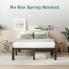 imageNovilla Queen Bed Frame 14 Inch Metal Platform Bed Frame Queen Size with Storage Space Under Bed Heavy Duty Steel Slat Support Easy Assembly No Box Spring NeededBlack