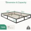 imageNovilla Queen Bed Frame Metal Platform Bed Frame NoiseFree Sturdy Metal Bed Frame Heavy Duty Wood SlatsWood Slats Support No Box Spring Needed Easy Assembly Dark BlackTwin