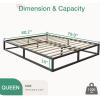 imageNovilla Queen Bed Frame Metal Platform Bed Frame NoiseFree Sturdy Metal Bed Frame Heavy Duty Wood SlatsWood Slats Support No Box Spring Needed Easy Assembly Dark BlackQueen