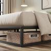imageNovilla Queen Bed Frame Metal Platform Bed Frame NoiseFree Sturdy Metal Bed Frame Heavy Duty Wood SlatsWood Slats Support No Box Spring Needed Easy Assembly Dark BlackKing