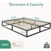 imageNovilla Queen Bed Frame Metal Platform Bed Frame NoiseFree Sturdy Metal Bed Frame Heavy Duty Wood SlatsWood Slats Support No Box Spring Needed Easy Assembly Dark BlackKing