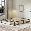 imageNovilla Queen Bed Frame Metal Platform Bed Frame NoiseFree Sturdy Metal Bed Frame Heavy Duty Wood SlatsWood Slats Support No Box Spring Needed Easy Assembly Dark BlackKing