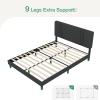 imageNovilla Queen Bed Frame and Upholstered Headboard Queen Size Bed Frame with Adjustable Headboard No Box Spring Needed Heavy Duty Feet Easy Assembly Dark Grey