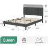 imageNovilla Queen Bed Frame and Upholstered Headboard Queen Size Bed Frame with Adjustable Headboard No Box Spring Needed Heavy Duty Feet Easy Assembly Dark Grey
