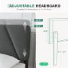 imageNovilla Queen Bed Frame with Headboard Bed Frame Queen Size with Upholstered Headboard Platform Bed No Box Spring Needed Easy Assembly Dark Grey