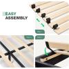 imageNovilla Queen Bed Frame with Headboard Bed Frame Queen Size with Upholstered Headboard Platform Bed No Box Spring Needed Easy Assembly Dark Grey