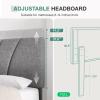 imageNovilla Queen Bed Frame with Headboard Linen Upholstered Bed Frame Queen Size with Wood Slats Support No Box Spring Needed Heavy Duty Feet Easy Assembly BeigeGrey