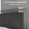 imageNovilla Queen Bed Frame with Headboard Linen Upholstered Bed Frame Queen Size with Wood Slats Support No Box Spring Needed Heavy Duty Feet Easy Assembly BeigeGrey