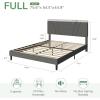 imageNovilla Queen Bed Frame with Headboard Linen Upholstered Bed Frame Queen Size with Wood Slats Support No Box Spring Needed Heavy Duty Feet Easy Assembly BeigeLight Grey