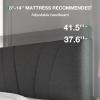 imageNovilla Queen Bed Frame with Headboard Linen Upholstered Bed Frame Queen Size with Wood Slats Support No Box Spring Needed Heavy Duty Feet Easy Assembly BeigeGrey