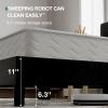 imageNovilla Queen Bed Frame with Headboard Linen Upholstered Bed Frame Queen Size with Wood Slats Support No Box Spring Needed Heavy Duty Feet Easy Assembly BeigeBlack Velvet