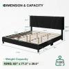 imageNovilla Queen Bed Frame with Headboard Linen Upholstered Bed Frame Queen Size with Wood Slats Support No Box Spring Needed Heavy Duty Feet Easy Assembly BeigeBlack Velvet