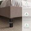imageNovilla Queen Bed Frame with Headboard Linen Upholstered Bed Frame Queen Size with Wood Slats Support No Box Spring Needed Heavy Duty Feet Easy Assembly BeigeBeige