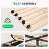 imageNovilla Queen Bed Frame with Headboard Linen Upholstered Bed Frame Queen Size with Wood Slats Support No Box Spring Needed Heavy Duty Feet Easy Assembly BeigeBeige