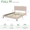 imageNovilla Queen Bed Frame with Headboard Linen Upholstered Bed Frame Queen Size with Wood Slats Support No Box Spring Needed Heavy Duty Feet Easy Assembly BeigeBeige