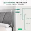 imageNovilla Queen Bed Frame with Headboard Linen Upholstered Bed Frame Queen Size with Wood Slats Support No Box Spring Needed Heavy Duty Feet Easy Assembly BeigeGrey