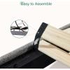 imageNovilla Queen Bed Frame with Headboard Linen Upholstered Bed Frame Queen Size with Wood Slats Support No Box Spring Needed Heavy Duty Feet Easy Assembly BeigeLight Grey