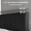 imageNovilla Queen Bed Frame with Headboard Linen Upholstered Bed Frame Queen Size with Wood Slats Support No Box Spring Needed Heavy Duty Feet Easy Assembly BeigeDark Grey