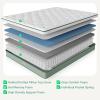 imageNovilla Queen Mattress 12 Inch Hybrid Pillow Top Queen Size Mattress in a Box with Gel Memory Foam ampamp Individually Wrapped Pocket Coils Innerspring for a Cozy ampamp Peaceful SleepWhitegreen