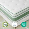 imageNovilla Queen Mattress 12 Inch Hybrid Pillow Top Queen Size Mattress in a Box with Gel Memory Foam ampamp Individually Wrapped Pocket Coils Innerspring for a Cozy ampamp Peaceful SleepWhitegreen