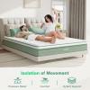 imageNovilla Queen Mattress 12 Inch Hybrid Pillow Top Queen Size Mattress in a Box with Gel Memory Foam ampamp Individually Wrapped Pocket Coils Innerspring for a Cozy ampamp Peaceful SleepWhitegreen