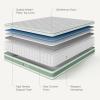 imageNovilla Queen Mattress 12 Inch Hybrid Pillow Top Queen Size Mattress in a Box with Gel Memory Foam ampamp Individually Wrapped Pocket Coils Innerspring for a Cozy ampamp Peaceful SleepWhitegreen