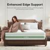 imageNovilla Queen Mattress 12 Inch Hybrid Pillow Top Queen Size Mattress in a Box with Gel Memory Foam ampamp Individually Wrapped Pocket Coils Innerspring for a Cozy ampamp Peaceful SleepWhitegreen