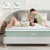 imageNovilla Queen Mattress 12 Inch Hybrid Pillow Top Queen Size Mattress in a Box with Gel Memory Foam ampamp Individually Wrapped Pocket Coils Innerspring for a Cozy ampamp Peaceful SleepWhitegreen