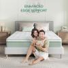 imageNovilla Queen Mattress 12 Inch Hybrid Pillow Top Queen Size Mattress in a Box with Gel Memory Foam ampamp Individually Wrapped Pocket Coils Innerspring for a Cozy ampamp Peaceful SleepWhitegreen