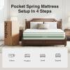 imageNovilla Queen Mattress 12 Inch Hybrid Pillow Top Queen Size Mattress in a Box with Gel Memory Foam ampamp Individually Wrapped Pocket Coils Innerspring for a Cozy ampamp Peaceful SleepWhitegreen