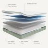 imageNovilla Queen Mattress 12 Inch Hybrid Pillow Top Queen Size Mattress in a Box with Gel Memory Foam ampamp Individually Wrapped Pocket Coils Innerspring for a Cozy ampamp Peaceful SleepWhitegreen
