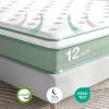 imageNovilla Queen Mattress 12 Inch Hybrid Pillow Top Queen Size Mattress in a Box with Gel Memory Foam ampamp Individually Wrapped Pocket Coils Innerspring for a Cozy ampamp Peaceful SleepWhitegreen