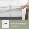 imageNovilla Queen Mattress Topper Extra Thick Pillow Top Mattress Pad with Down Alternative Breathable Mattress Cover with for 821quot Machine Washable Fitted Mattress Protector  GreenWhiteGreenwhite