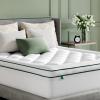 imageNovilla Queen Mattress Topper Extra Thick Pillow Top Mattress Pad with Down Alternative Breathable Mattress Cover with for 821quot Machine Washable Fitted Mattress Protector  GreenWhiteGreenwhite