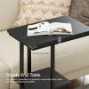 imageNovilla Side Table CShaped Slim End Table Small Side Snack Table for Living Room Bedroom Sofa Couch BlackBlack