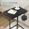 imageNovilla Side Table CShaped Slim End Table Small Side Snack Table for Living Room Bedroom Sofa Couch BlackBlack