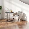 imageNovilla Side Table CShaped Slim End Table Small Side Snack Table for Living Room Bedroom Sofa Couch BlackBlack