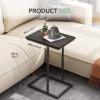 imageNovilla Side Table CShaped Slim End Table Small Side Snack Table for Living Room Bedroom Sofa Couch BlackBlack