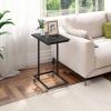 imageNovilla Side Table CShaped Slim End Table Small Side Snack Table for Living Room Bedroom Sofa Couch BlackBlack