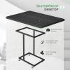 imageNovilla Side Table CShaped Slim End Table Small Side Snack Table for Living Room Bedroom Sofa Couch BlackBlack