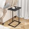 imageNovilla Side Table CShaped Slim End Table Small Side Snack Table for Living Room Bedroom Sofa Couch BlackBlack