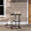 imageNovilla Side Table CShaped Slim End Table Small Side Snack Table for Living Room Bedroom Sofa Couch BlackBlack