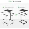 imageNovilla Side Table CShaped Slim End Table Small Side Snack Table for Living Room Bedroom Sofa Couch BlackBlack