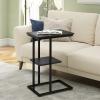imageNovilla Side Table CShaped Slim End Table Small Side Snack Table for Living Room Bedroom Sofa Couch BlackBlack