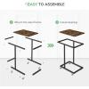 imageNovilla Side Table CShaped Slim End Table Small Side Snack Table for Living Room Bedroom Sofa Couch BlackBrown