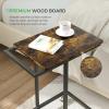 imageNovilla Side Table CShaped Slim End Table Small Side Snack Table for Living Room Bedroom Sofa Couch BlackBrown