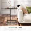imageNovilla Side Table CShaped Slim End Table Small Side Snack Table for Living Room Bedroom Sofa Couch BlackBrown